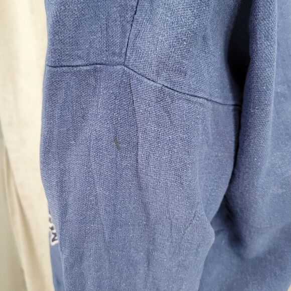 Tompkins Ave 90s Vintage USA Cropped Crewneck Blue One Size OSFA Oversized - Picture 12 of 12